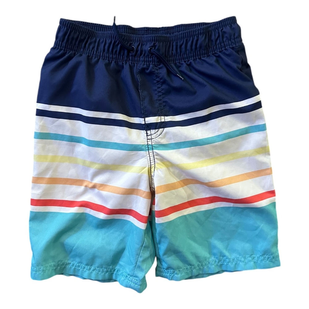 OshKosh B'Gosh Boys Size 7 Striped Multicolor Swim Trunks Shorts